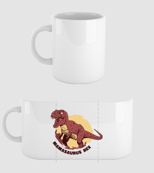 mamasaurus rex model alb pe tricou