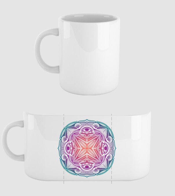 Mandala model alb pe tricou