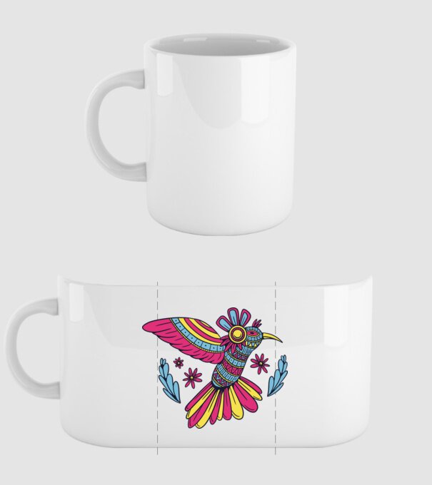 Mandala Colibri model alb pe tricou