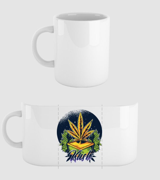 Marijuana Kush model alb pe tricou