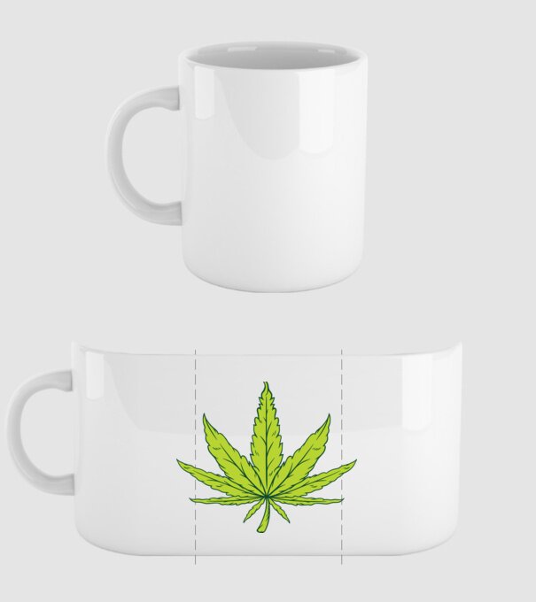 Frunză de marijuana model alb pe tricou