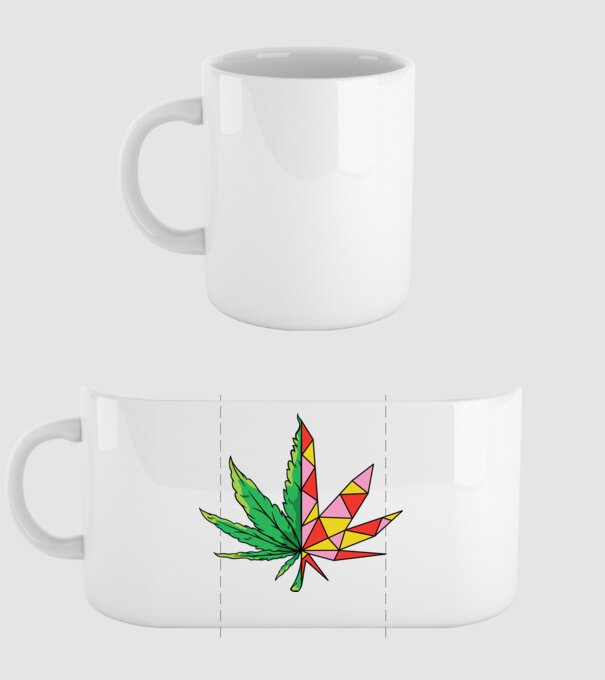 Frunză de marijuana model alb pe tricou