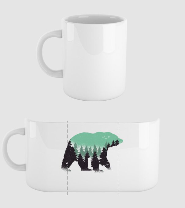 Urs pădure Natură tricou model alb pe tricou