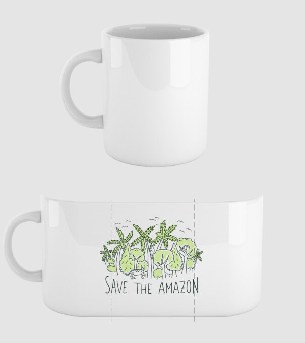 Salvează Pădurea Amazoniană model alb pe tricou