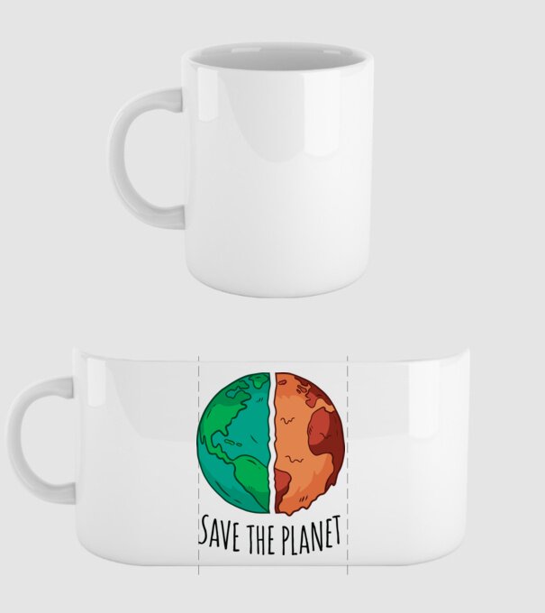 Salvați planeta model alb pe tricou