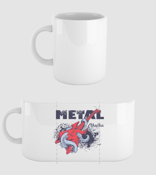 Metal Cthulhu model alb pe tricou