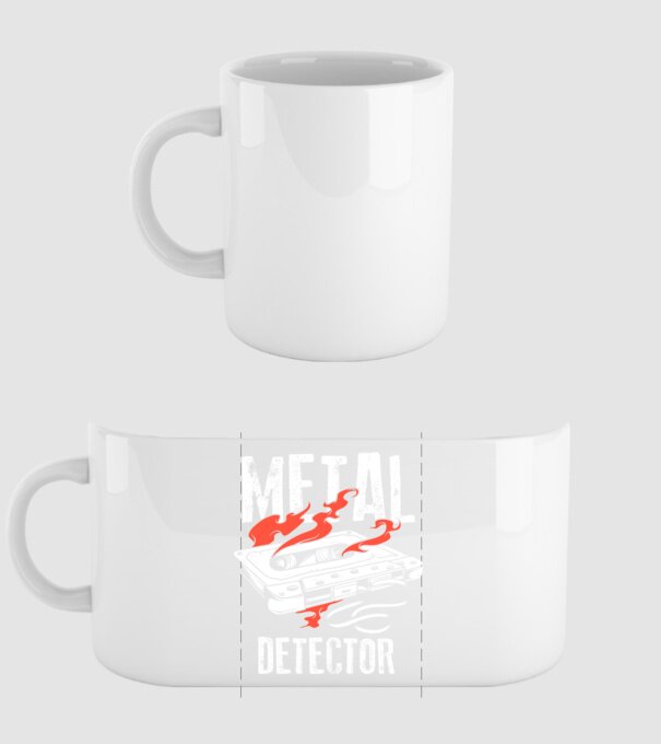 Detector de metale Casetă model alb pe tricou