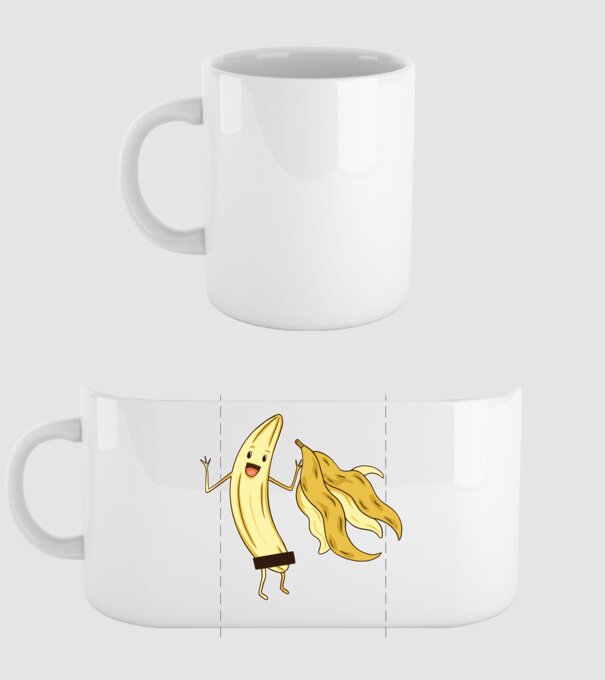 Banană goală model alb pe tricou