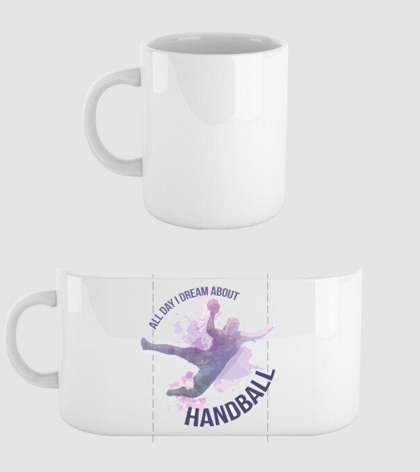 Visez la handbal în fiecare zi model alb pe tricou