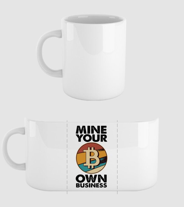Mine your own business Bitcoin model alb pe tricou