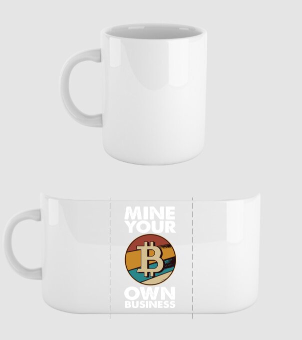 Mine your own business Bitcoin model alb pe tricou