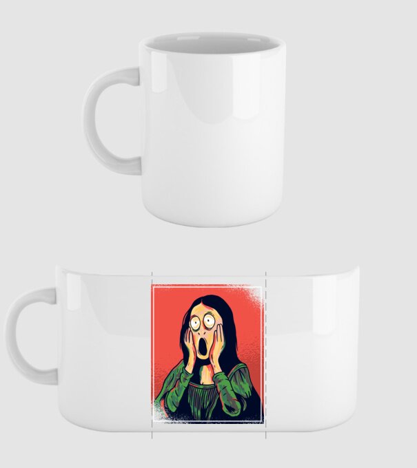 Mona Lisa țipăt model alb pe tricou