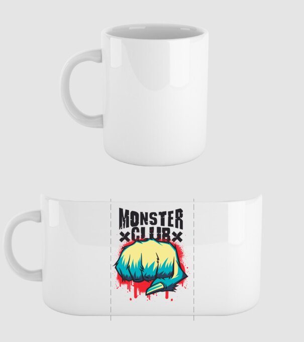 Monster Club model alb pe tricou