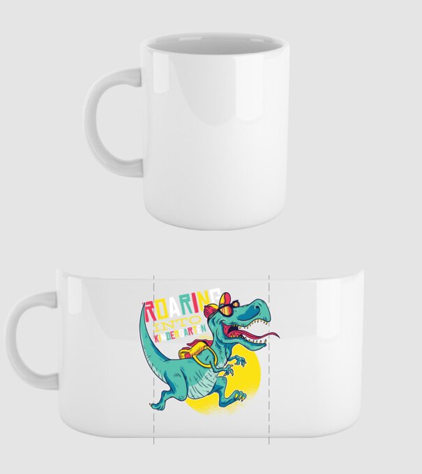 De acum încolo, voi urla în grădiniță cu Dinozaur model alb pe tricou