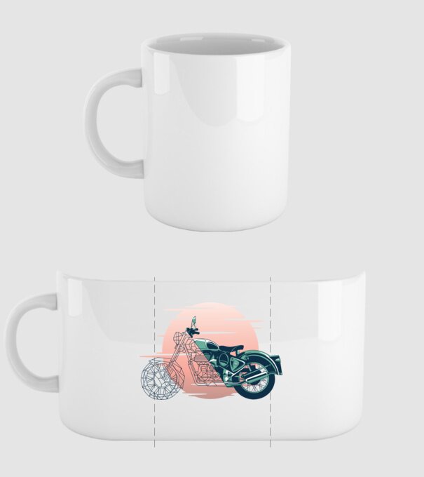 Motocicletă model alb pe tricou