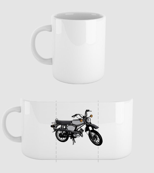 Motocicletă model alb pe tricou