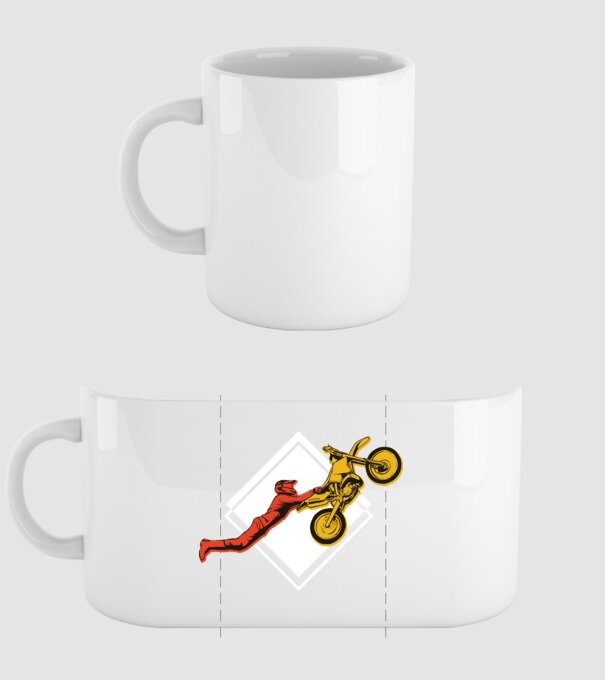 Săritură motocicletă model alb pe tricou