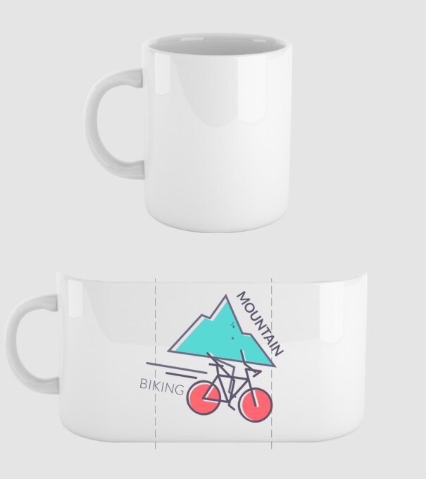 Mountain Biking model alb pe tricou