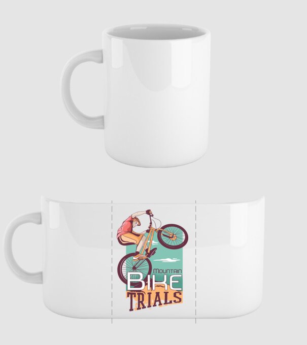 Truc Mountainbike model alb pe tricou