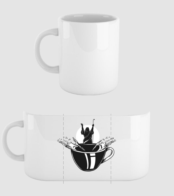 Moise cafea model alb pe tricou