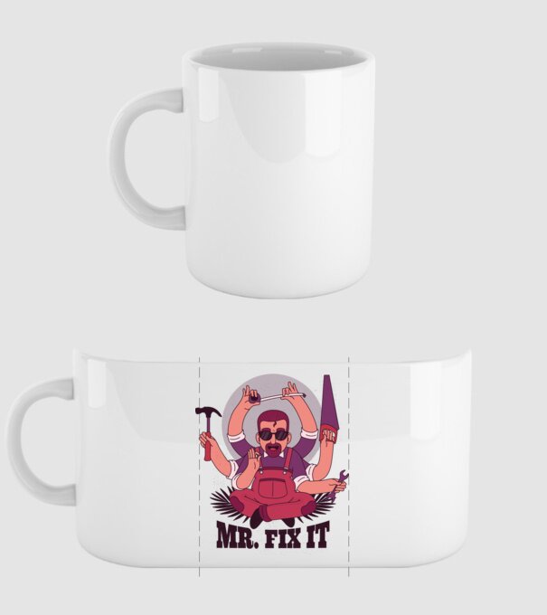 Dl. Fix It - om priceput la toate model alb pe tricou
