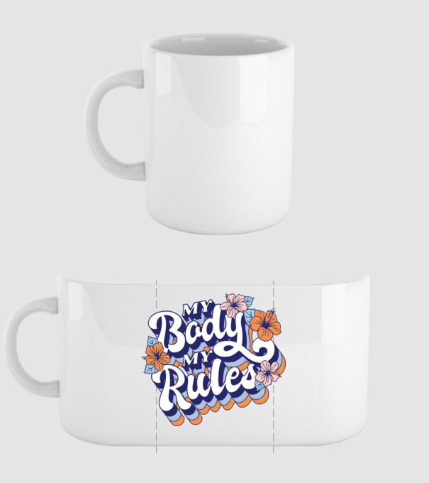 My Body My Rules model alb pe tricou