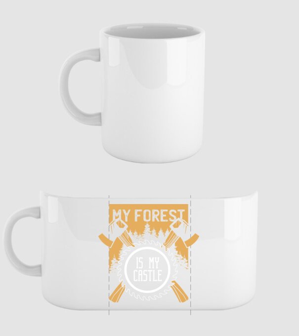 My Forest is my Castle - Pădurea mea este castelul meu model alb pe tricou