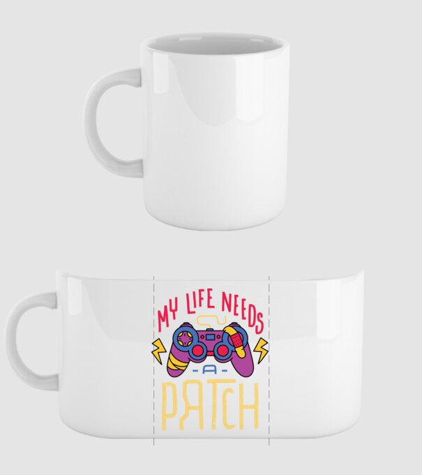 My life needs a patch Gamer model alb pe tricou