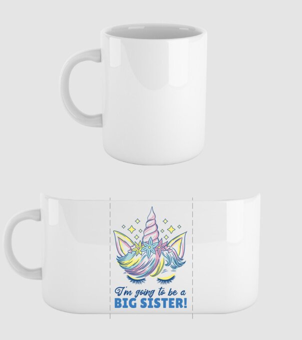 O să fiu un frate mai mare Unicorn model alb pe tricou