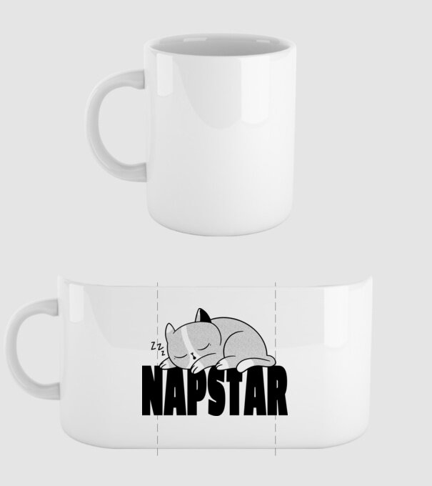 Pisică Napstar model alb pe tricou