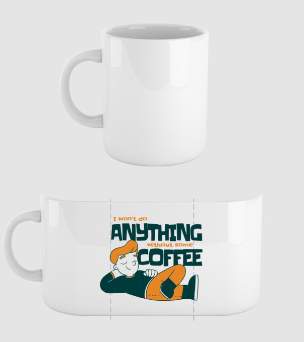 Nu pot fac nimic fără cafea model alb pe tricou
