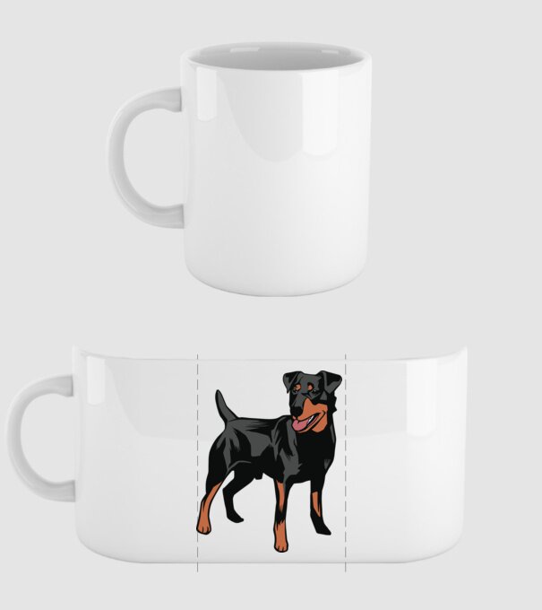 Câine de vânătoare german Terrier model alb pe tricou