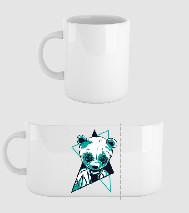 Panda Neon model alb pe tricou