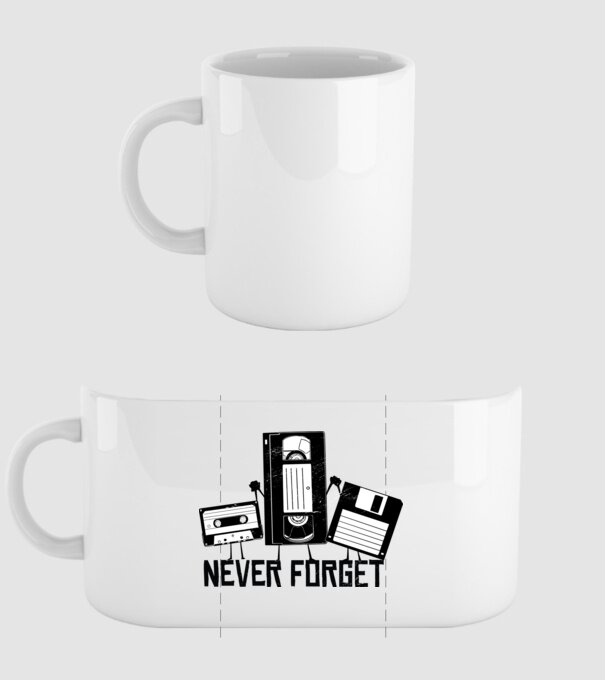 Never Forget model alb pe tricou