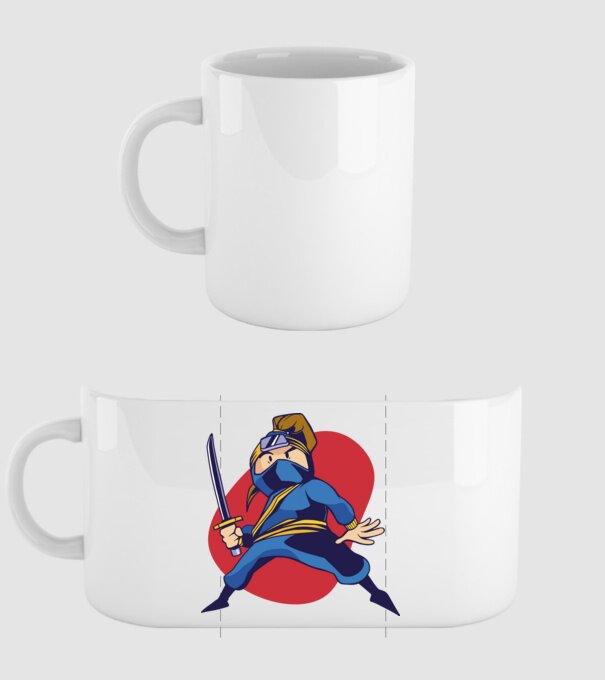 Copil Ninja model alb pe tricou