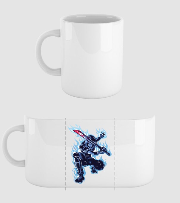 Ninja Sub Zero model alb pe tricou