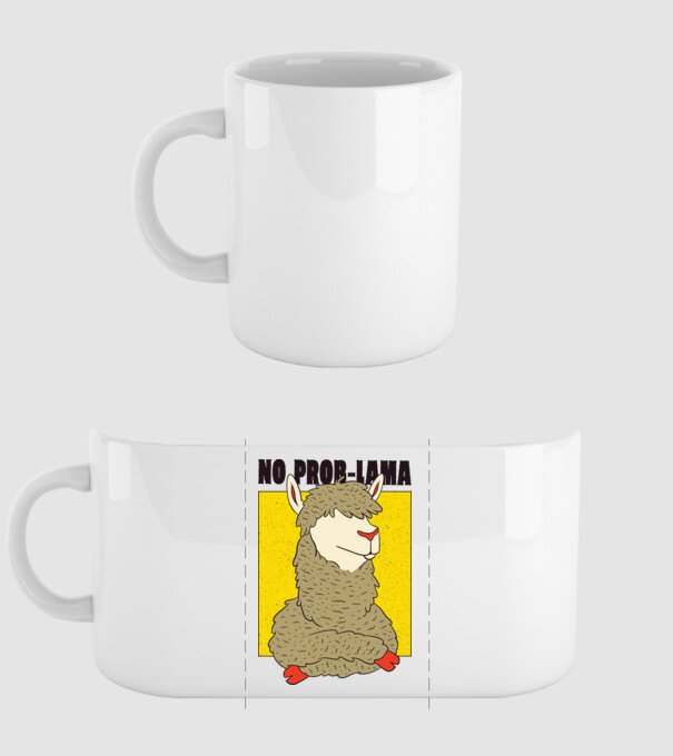 No Prob LLama - Lama model alb pe tricou