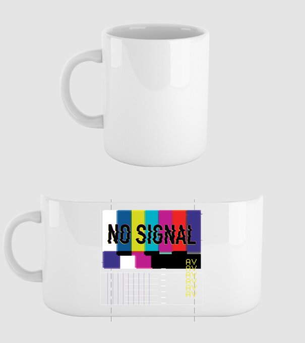 No Signal TV Eroare de transmisie model alb pe tricou