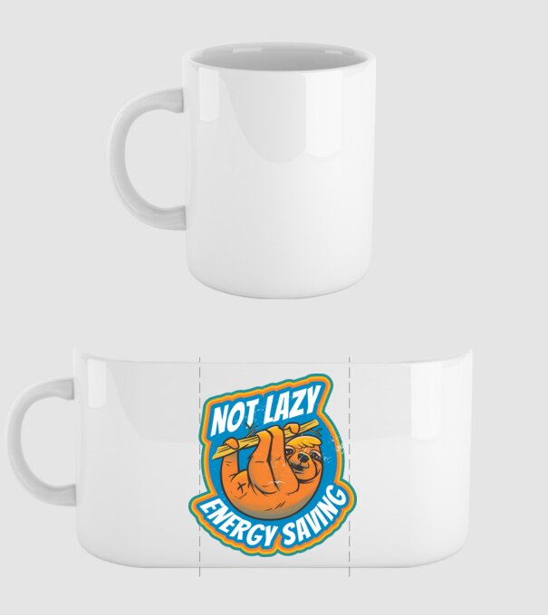 Not Lazy, Energy Saving - Leneș model alb pe tricou