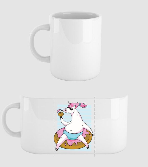 Unicorn în vacanță model alb pe tricou
