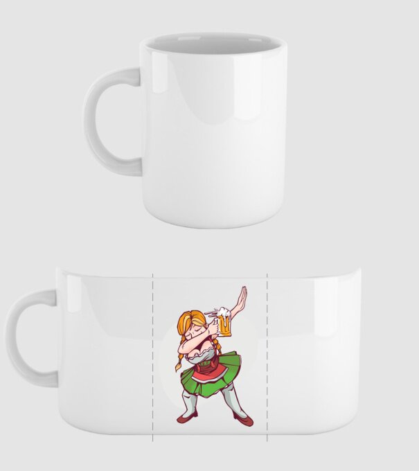 Oktoberfest DAB Fată cu ulcior model alb pe tricou