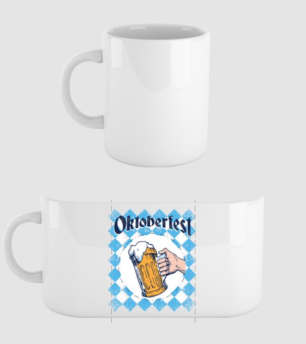 Tricou cu bere Oktoberfest model alb pe tricou