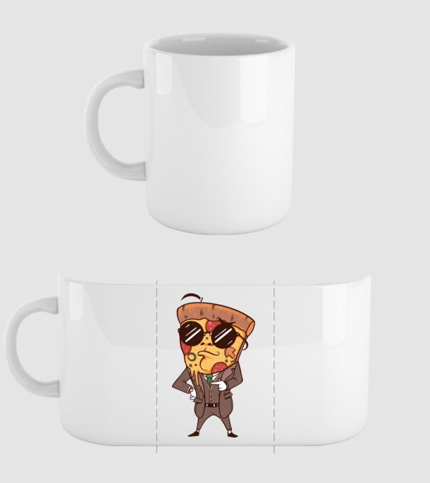 Agent de pizza în Costum model alb pe tricou