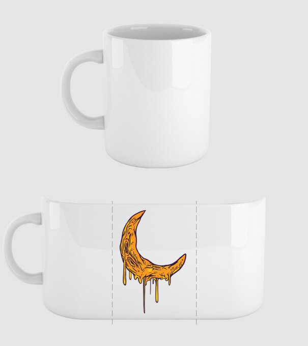 Luna topindu-se model alb pe tricou