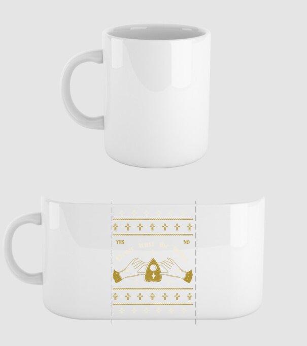 Ouija Motiv de Crăciun model alb pe tricou