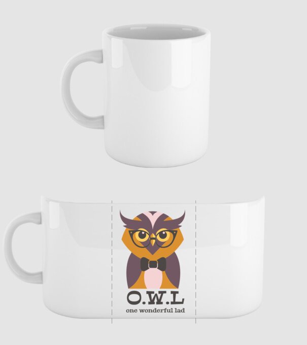 OWL - One wonderful Lad model alb pe tricou