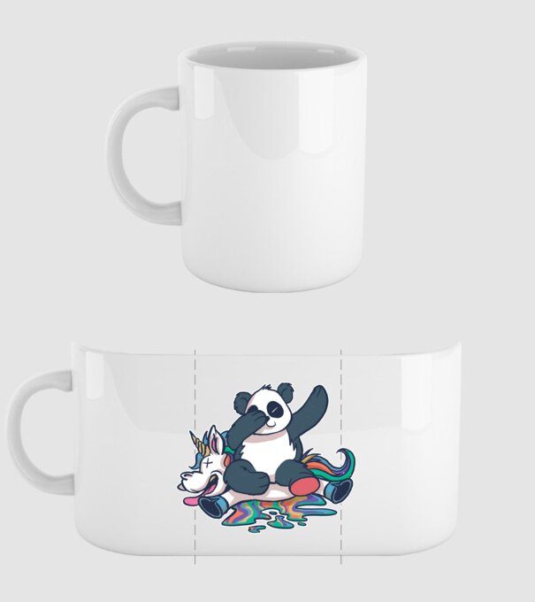 Panda DAB Unicorn model alb pe tricou