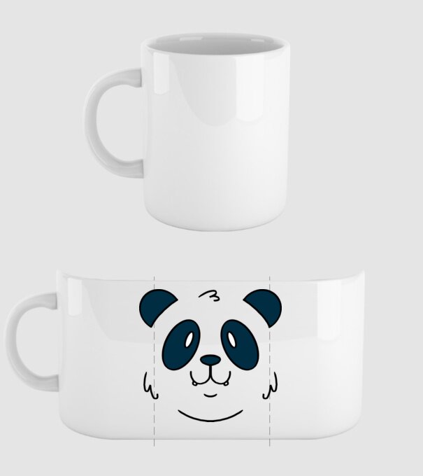Cap de panda model alb pe tricou