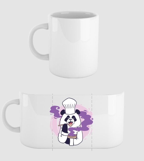 Panda Chef model alb pe tricou