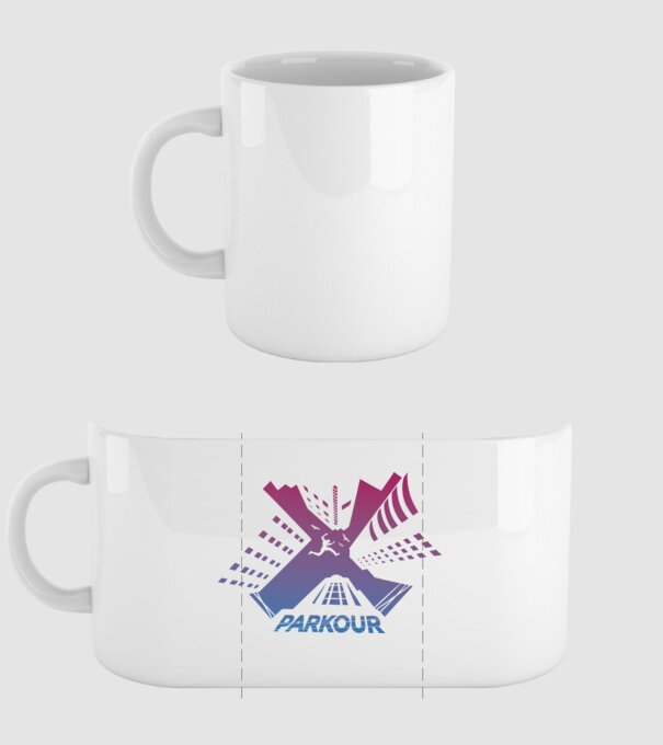 Parkour model alb pe tricou